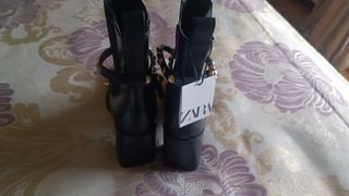 Botines piel perlas a estrenar