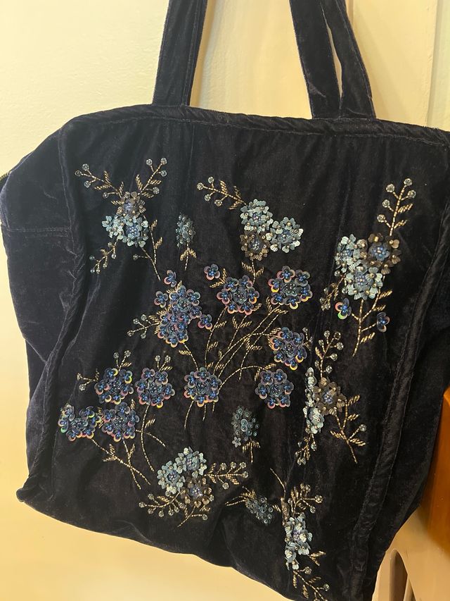 BOLSO SHOPPER TERCIOPELO ZARA