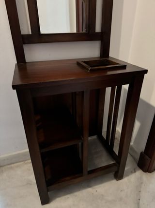 Mueble entrada zapatero madera maciza