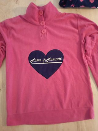 Pijama corazón rosa y negro talla M