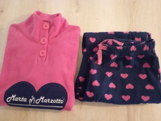 Pijama corazón rosa y negro talla M