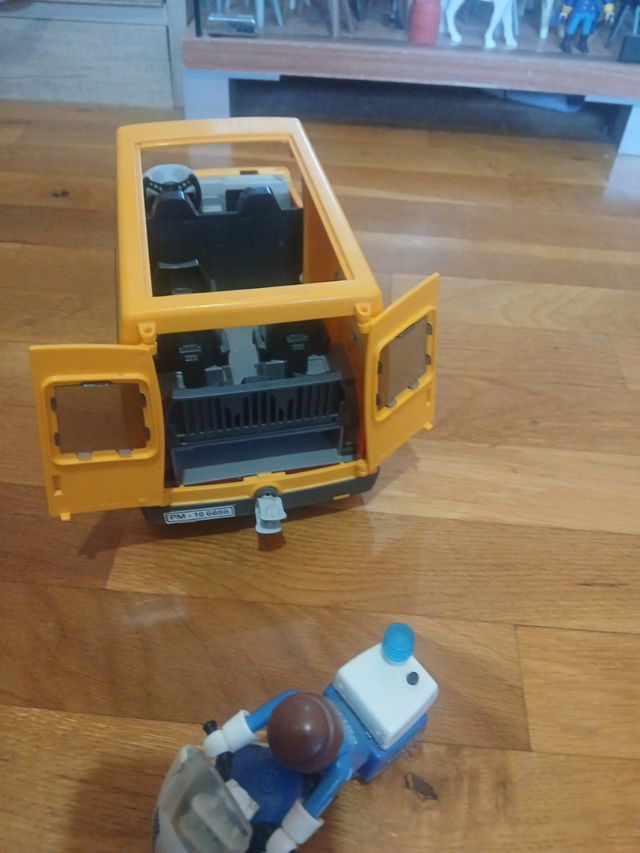 Lote Playmobil autobus y moto policía