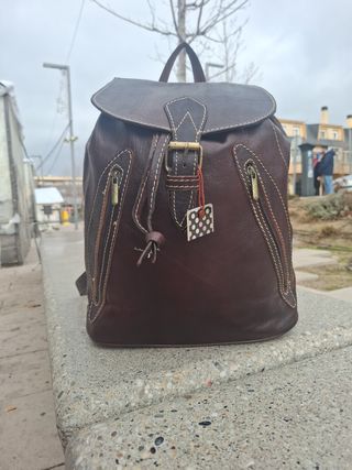 Mochila grande de cuero