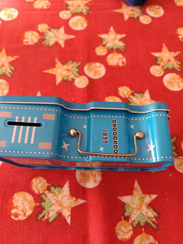 Trenino in latta salvadanaio