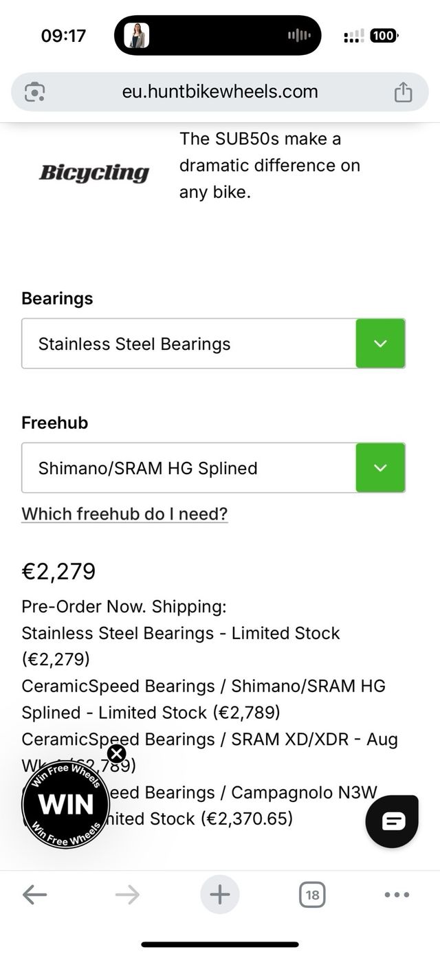 Ruedas HUNT SUB 50 LIMITLESS AERO