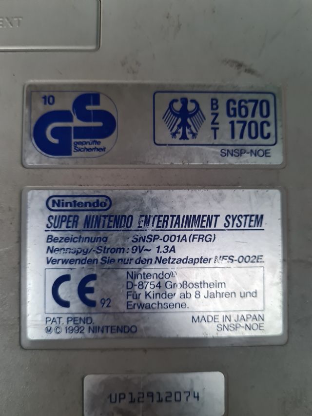 Super Nintendo with 2 controllers