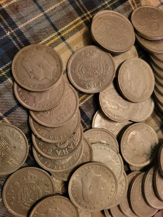 Lote de 150 monedas de 50 pts del rey.
