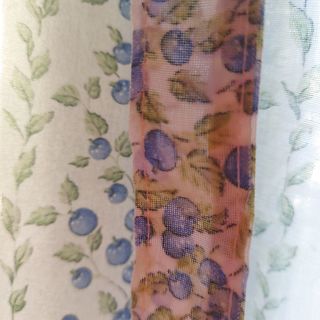 coppia tende country fiorellini azzurri
