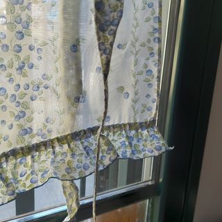 coppia tende country fiorellini azzurri