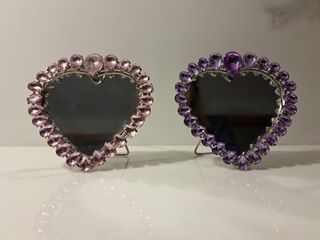2 Espejos de tocador rosa y violeta