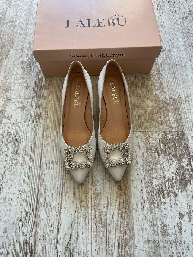 Zapatos cenicienta blancos novia