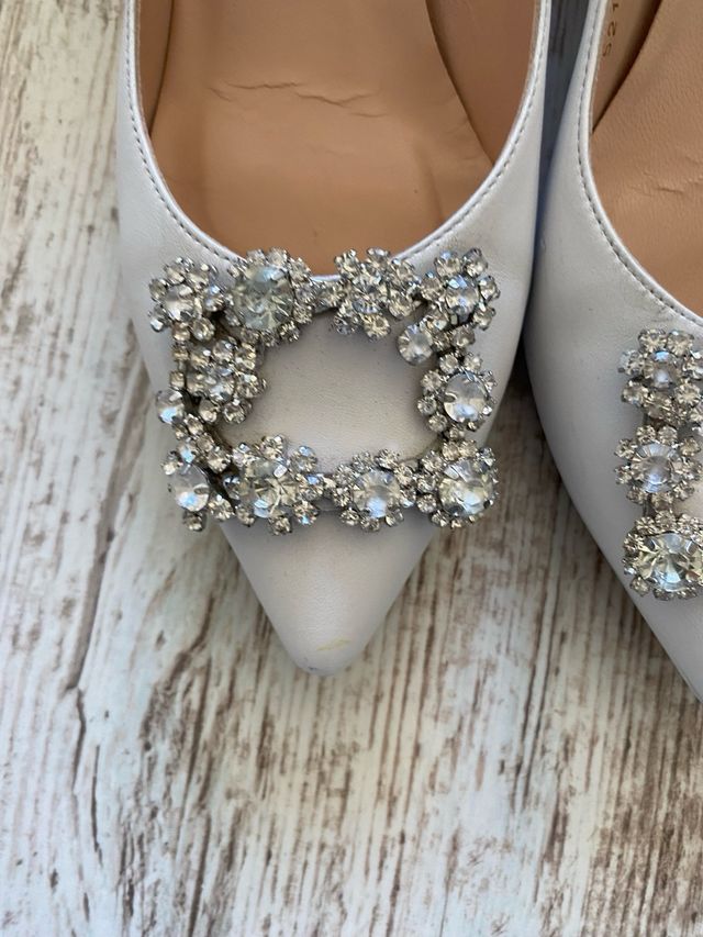 Zapatos cenicienta blancos novia