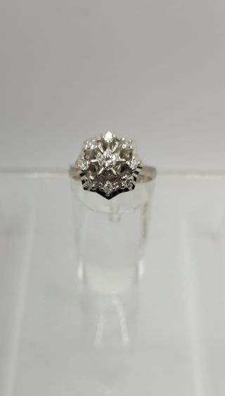 ANILLO ORO 18K BLANCO Y DIAMANTES