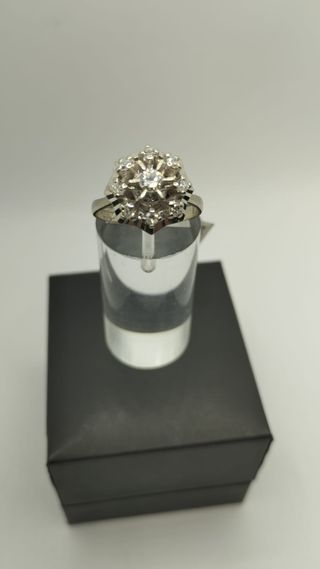 ANILLO ORO 18K BLANCO Y DIAMANTES