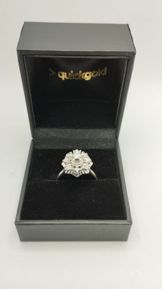 ANILLO ORO 18K BLANCO Y DIAMANTES