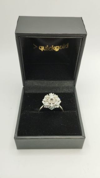 ANILLO ORO 18K BLANCO Y DIAMANTES