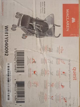 Silla paseo Carrito Maclaren Quest Negra/Plata