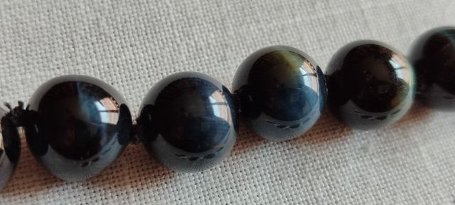 Collar vintage, piedras de ojo de halcón