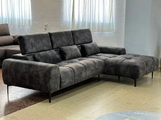 Sofá 3 plazas gris con cojines + envío gratis