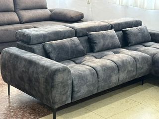 Sofá 3 plazas gris con cojines + envío gratis