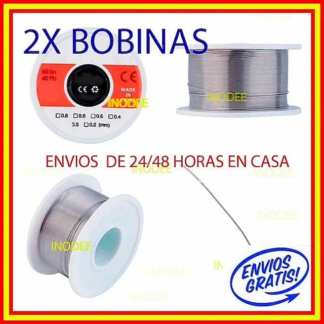2X BOBINAS DE ESTAÑO 140GR 1 MM 60% SN SOLDADURA
