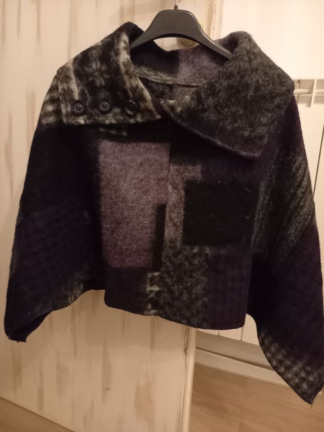 Poncho lana e viscosa