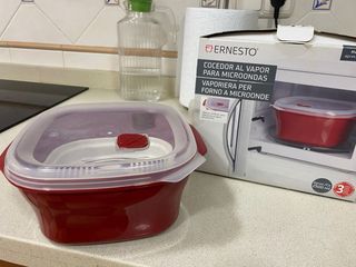 Cocedor al vapor para el microondas