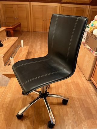 Silla de piel con ruedas