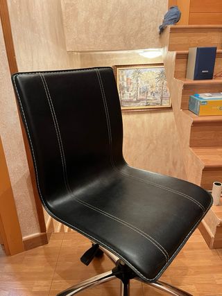 Silla de piel con ruedas