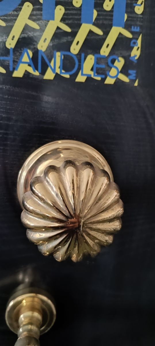 Pomo roseta puerta de laton brillo