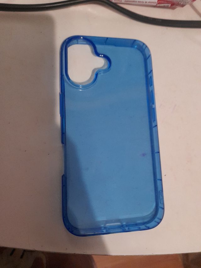 funda iphone 16 azul transparentado