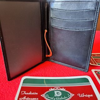 🎁✨👉Billetera cuero negro artesanal - Ubrique