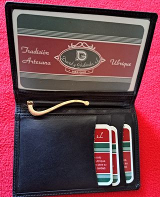 🎁✨👉Billetera cuero negro artesanal - Ubrique