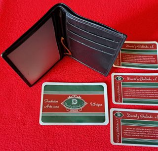 🎁✨👉Billetera cuero negro artesanal - Ubrique