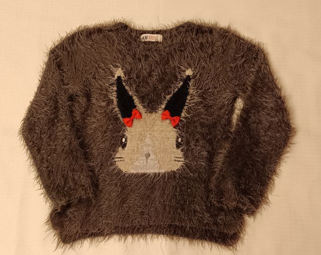 Jersey de pelo gris oscuro T .7-8