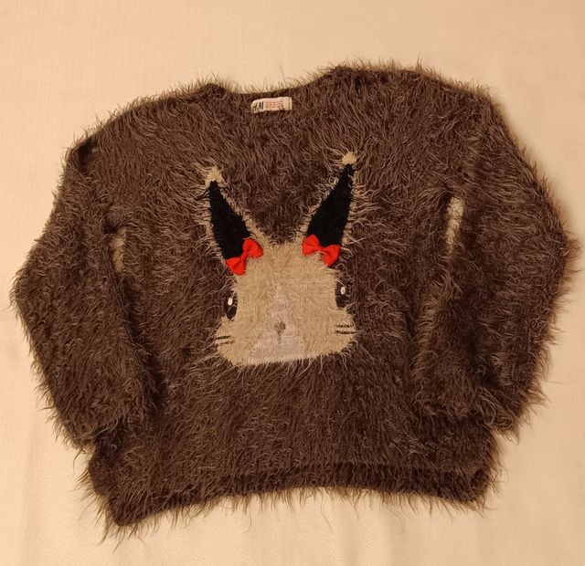 Jersey de pelo gris oscuro T .7-8