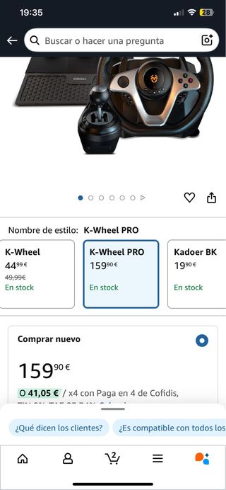 Volante Krom ps4 con soporte