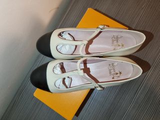 Bailarina piel crudo y negro con hebilla talla 40