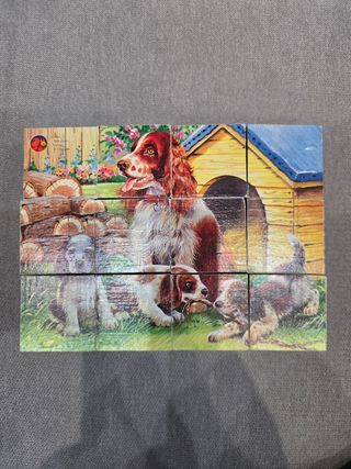 Puzzle con cubi di legno