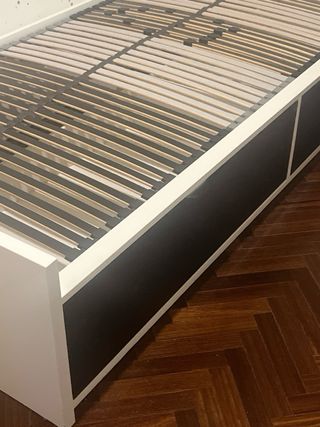 Cama 90x2 m con 2 cajones con somier de laminas