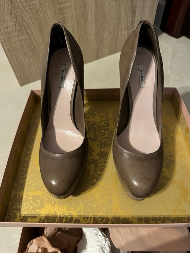 Décolleté Miu Miu beige/tortora n. 38,5