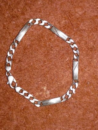 Pulsera plata auténtica hombre