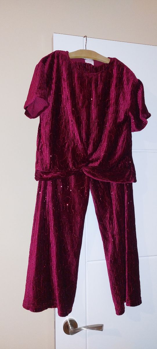 TRAJE FIESTA NIÑA LENTEJUELAS ROJO