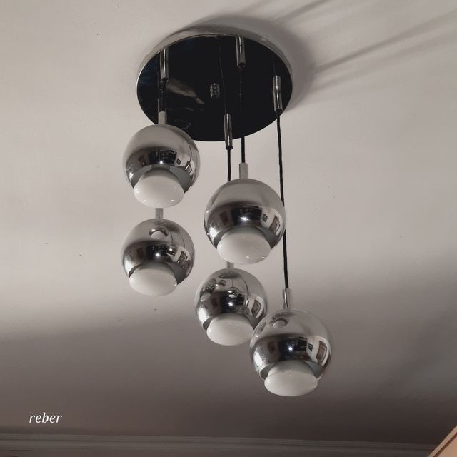 Lámpara vintage globos space cromada