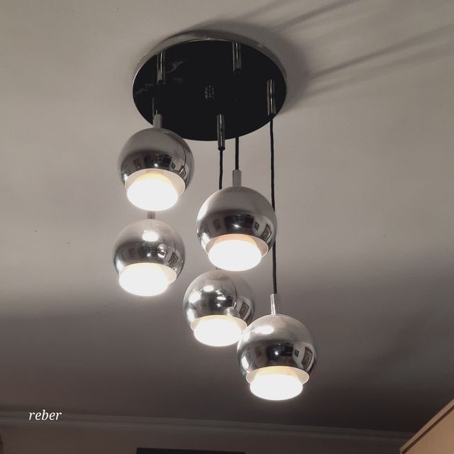 Lámpara vintage globos space cromada