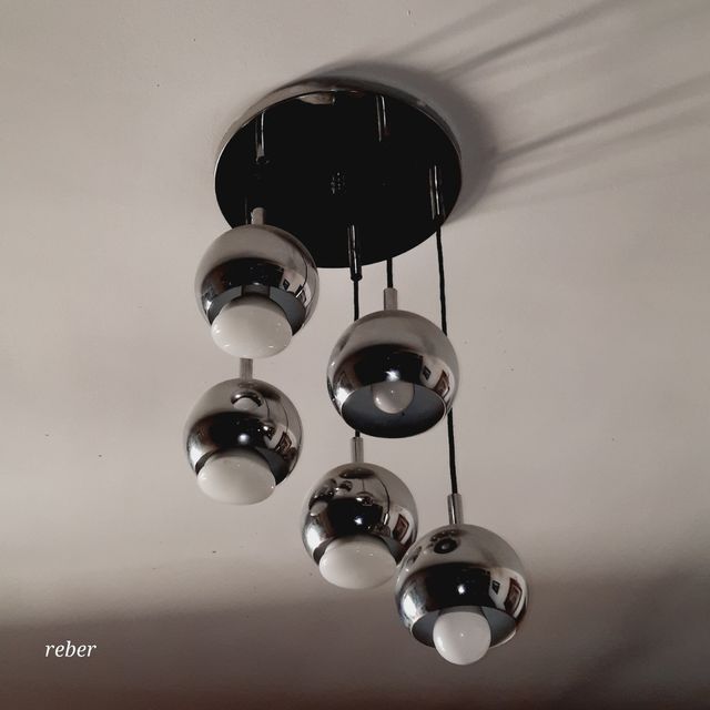 Lámpara vintage globos space cromada