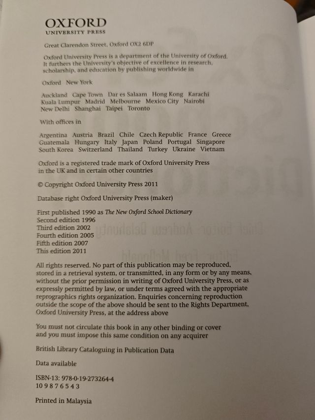 Oxford School Dictionary