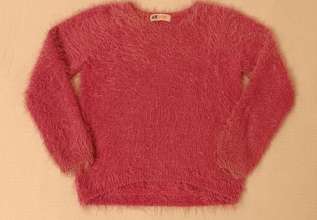 Jersey rosa de pelo para niña T.7-8