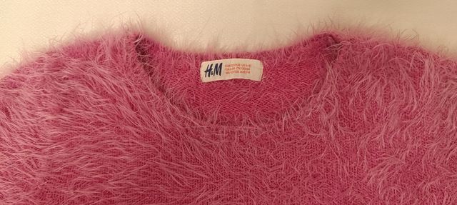 Jersey rosa de pelo para niña T.7-8