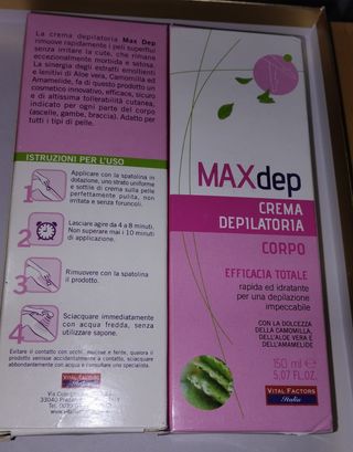 Vendo 2 confezioni crema depilatoria cor